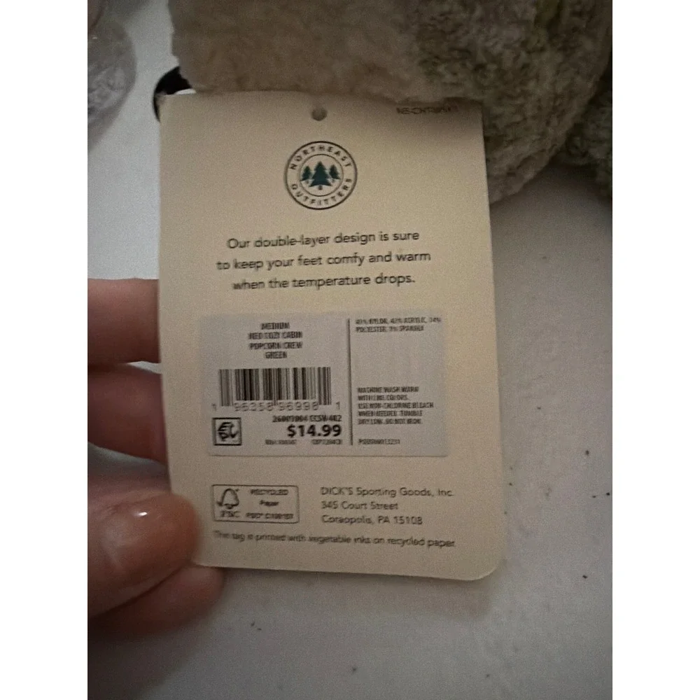 Northeast Outfitters Womens Cozy Cabin Socks aloe‎ Infused Popcorn Crew 5-10